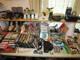 DVDs, Cassettes, Office Items