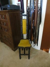 High Back Jacobean Style Spanish Hall Chair