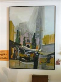 Original by Carole Myers.  Ms. Myers was an active artist form 1949 until 2015.  She was known for mixed media abstracts. She studied in San Miguel de Allende, won hundreds of awards nationally and taught painting workshops around the world. 