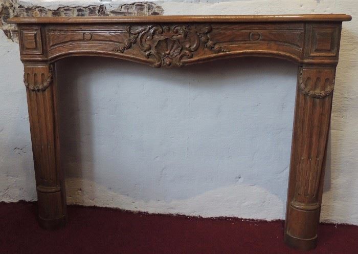 Carved Wooden Fire Place Mantel