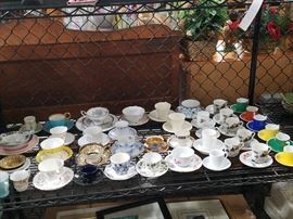 Have the ultimate tea party with this beautiful grouping of assorted tea cups.