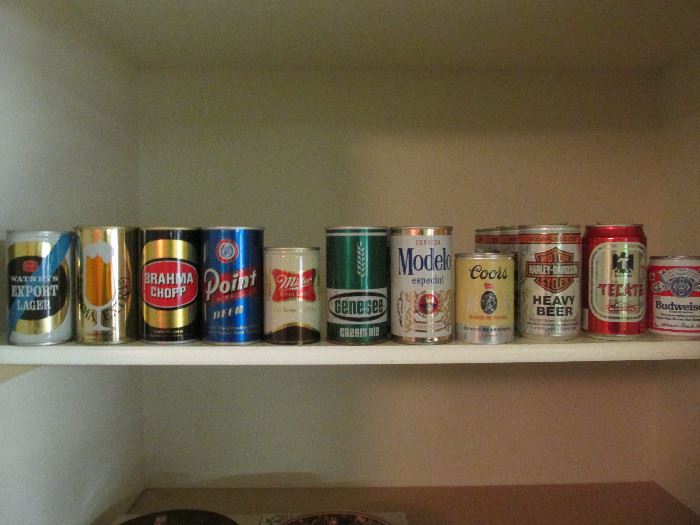 Vintage collectible beer cans