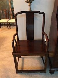 ONe of a pair of Chinese rosewood chairs