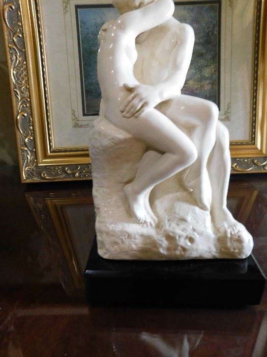 French artist Auguste Rodin sculpture "The Kiss"