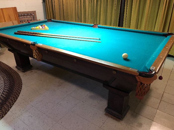 Antique Pool Table from Pool Hall in Montevideo MN