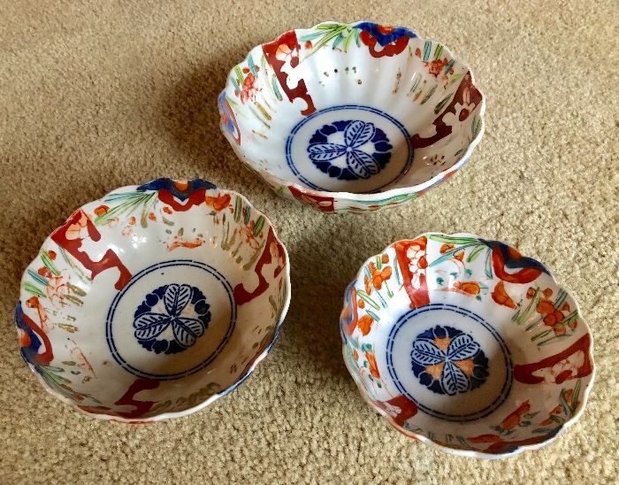 Set of 3 Antique Bowls
