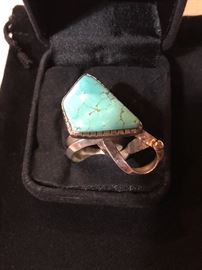 Sterling Turquoise Modern Design Ring