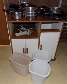EBC044 Wooden Kitchen Cart, Pots & Pans and More!
