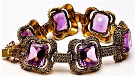 Vintage 14k gold & Amethyst bracelet
