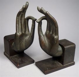 Antique pair of Thai bronze hands