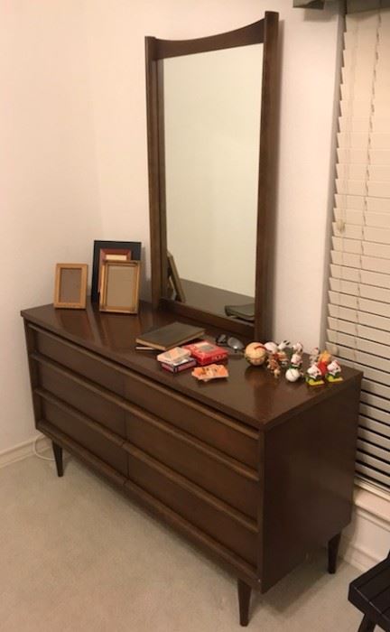mid century dresser with mirror