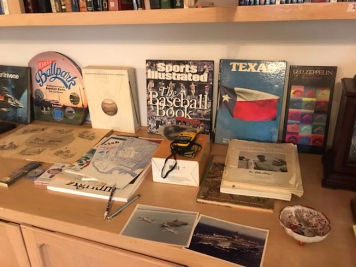 sports collectibles and book