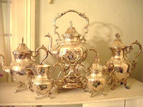 Silver Plate Tea Set...Grape Cluster Finials.