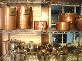 Either decorative or ready to use Cuisinart Cookware.  Shelving Racks also for sale.