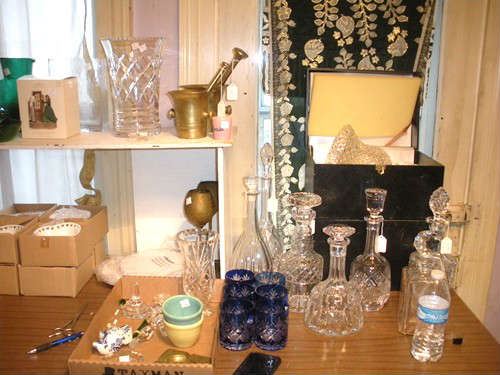 Over 15 Crystal Glass Decanters.....Waterford, Val St Lambert, Royal Doulton and Baccarat.