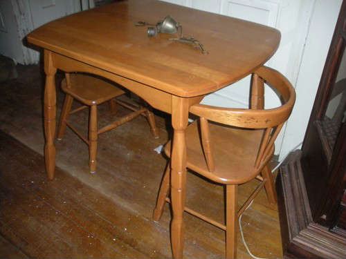Childs Maple Table & 2 Chairs Set