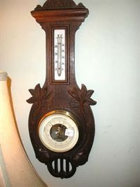 Victorian Wood Barometer