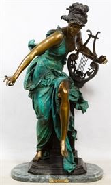 After Albert Ernst Carrier Belleuse French 1824 1887 Melodie cast Bronze Sculpture