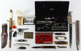 German Bayonet Polish Dagger and Gillette Fat Boy Razor Assortment