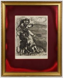 Marc Chagall Russian French 1887 1985 Lion in Love Etching