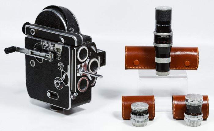 Paillard Bolex H16 Reflex Movie Camera and Lenses