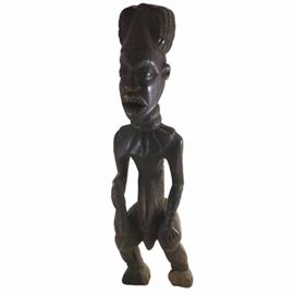 Ironwood Tribal Carved Male Warrior Statue