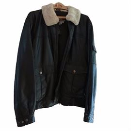 Harley-Davidson Leather and Shearling Collar Jacket