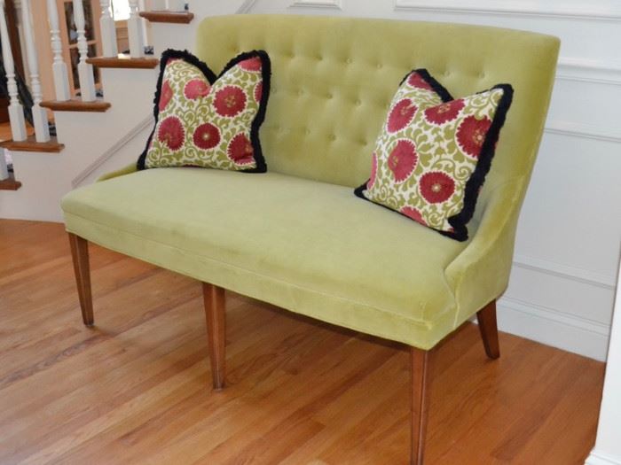 Tufted settee from Calico Corners