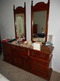 Dresser with mirrors,  BroyHill furniture set