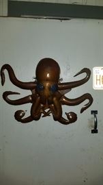 Tin octopus sculpture