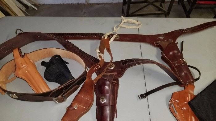 Leather gun holsters