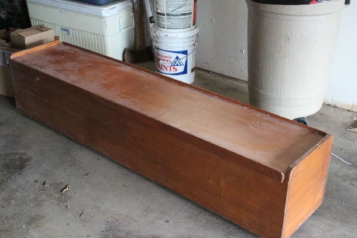 Large rolling wood chest