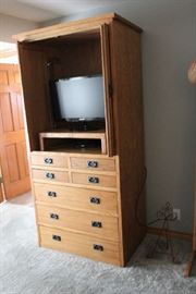 Wood TV armoire