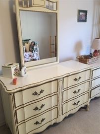 French provincial dresser and mirror