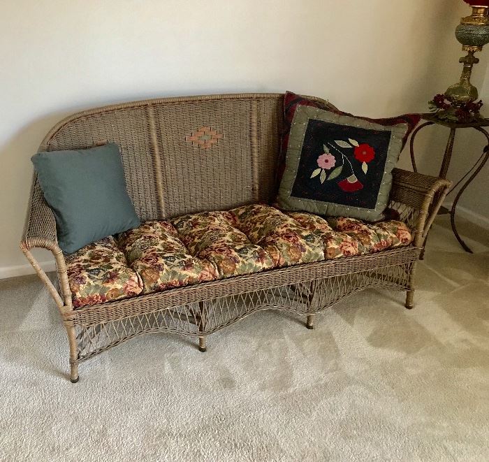 Antique wicker couch