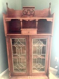 Beautiful art nouveau leaded glass cabinet