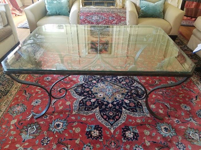 Henredon Center Glass Table from the Mart in Chicago  58Wx42Dx24.5H