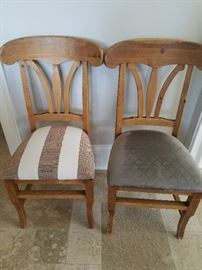Two of Six Chairs that match Kitchen Solid Wood Table