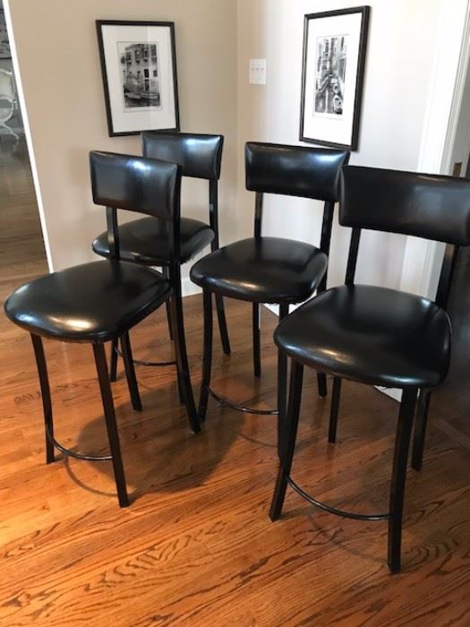 Four 26" high Black Leather Bar Stools...VERY COMFORTABLE!! $300 for all