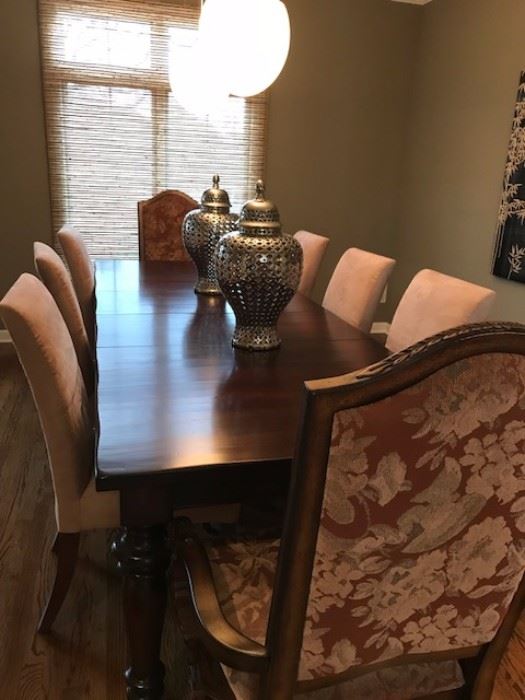 Pottery Barn Dining Table 42" x 72" x 30" high with two 18" leaves in Mahogany.  $500