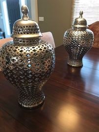 Pair of Decorative Ceramic Urns $75 pair