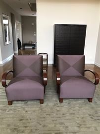Pair of Nancy Corzine Upholstered Chairs in Perfect Condition...$600 pair