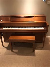 Hampton Spinet Piano with Bench...all keys /case in great condition...$175