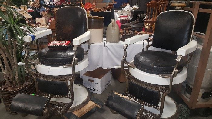 Pair of Koken Companies St Louis  Barber Chairs 