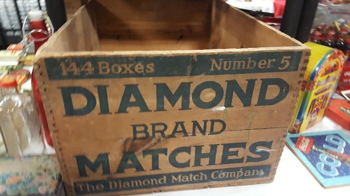 Wooden Diamond Brand Matches Crate