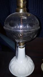 Milk Glass electrified lamp