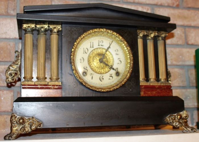One of two great antique windup clocks - both running really well!