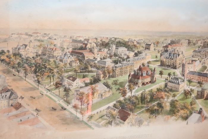 Princeton campus lithograph