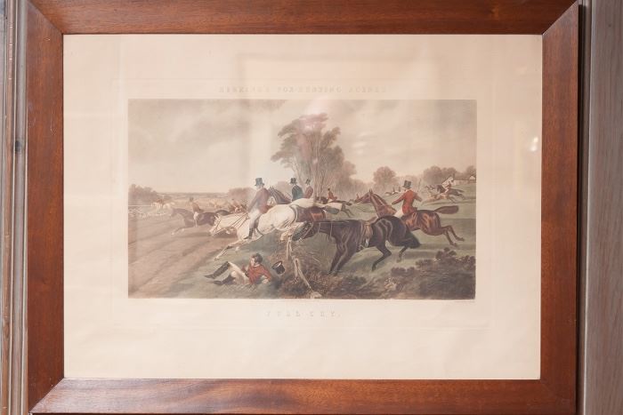 "The Chase of the Roebuck" colored etching