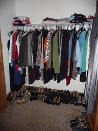 Ladies dress clothes -mostly  Size L to  3 x  / shoes mostly size 8